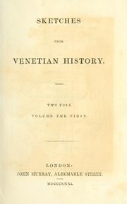 Cover of: Sketches from Venetian history.