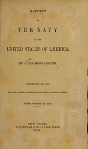 Cover of: History of the Navy of the United States of America | James Fenimore Cooper