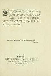 Cover of: Sonnets of this century. by Sharp, William