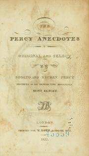 Cover of: The Percy anecdotes.: Original and select.