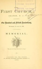 Cover of: The First church by Orange, N.J.