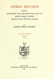 Cover of: Stokes records by Stokes, Anson Phelps