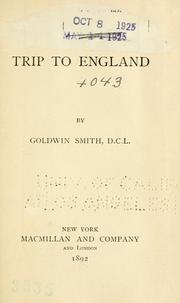 Cover of: trip to England