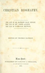 Cover of: Christian biography ... by Jackson, Thomas