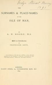 Cover of: surnames & place-names of the Isle of Man