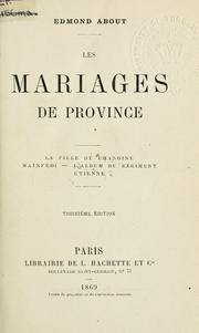 Les mariages de province by Edmond About