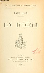 Cover of: En décor.