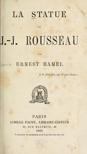 Cover of: La statue de J.-J. Rousseau.