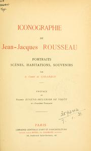 Cover of: Iconographie de Jean-Jacques Rousseau by Fernand marquis de Girardin