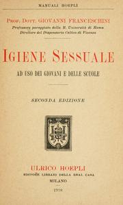 Cover of: Igiene sessuale: ad uso dei Giovani e delle Scuole