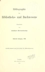 Cover of: Bibliographie des Bibliotheks- und Buchwesens. by 