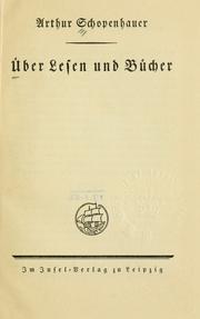 Cover of: Über Lesen und Bücher. by Arthur Schopenhauer