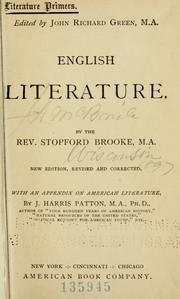 Cover of: English literature from A.D. 670 to A.D. 1832 by Brooke, Stopford Augustus