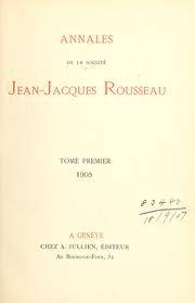 Cover of: Annales. by Société Jean-Jacques Rousseau