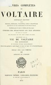 Cover of: Oeuvres complètes de Voltaire by Voltaire