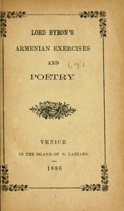 Cover of: Lord Byron's Armenian exercises and poetry.