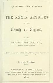 Cover of: Questions and answers on the XXXIX articles of the Church of England