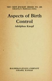 Cover of: Aspects of birth control by S. Adolphus Knopf