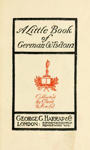 Cover of: A little book of German wisdom. by Claud Field