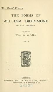 Cover of: The poems of William Drummond of Hawthornden