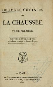 Cover of: uvres choisies de La Chaussée.