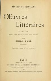 Cover of: Oeuvres littéraires, publiées avec une préf. et des notes par Emile Dard.