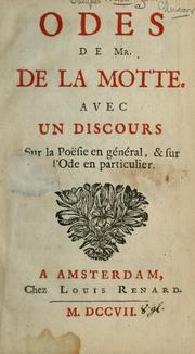 Cover of: Odes. by La Motte M. de