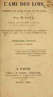 Cover of: ami des lois: comédie en cinq actes et en vers