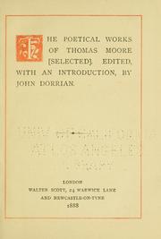 Cover of: The poetical works of Thomas Moore, [selected] by Thomas Moore