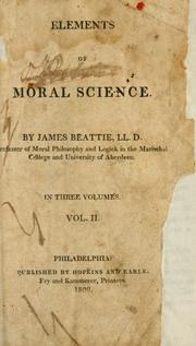Cover of: Elements of moral science.