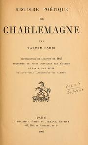 Cover of: Histoire poétique de Charlemagne. by Gaston Paris