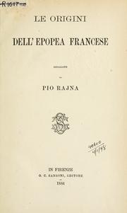 Cover of: Le origini dell'epopea francese.