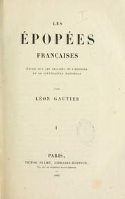 Cover of: Les épopées françaises