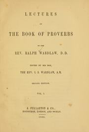 Cover of: Lectures on the book of Proverbs