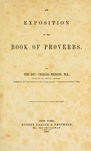 Cover of: An exposition of the Book of Proverbs.