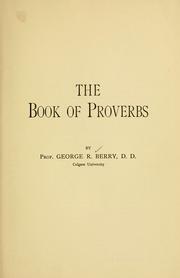 Cover of: The book of Proverbs.