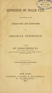 Exposition of Psalm CXIX by Charles Bridges