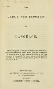 Cover of: origin and progress of language.