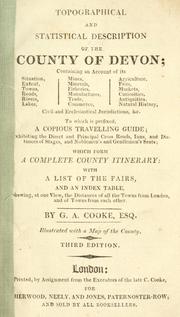 Cover of: Topographical and statistical description of the County of Devon ... by George Alexander Cooke