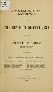 Cover of: Laws, reports, and documents... by United States. Congress. Senate. Committee on the District of Columbia