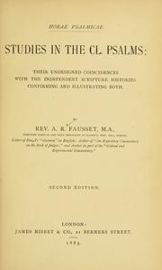 Studies in the CL. Psalms by A. R. Fausset