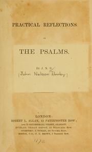 Cover of: Practical reflections on the Psalms by John Nelson Darby