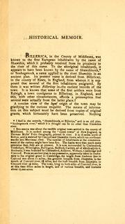 Cover of: An historical memoir of Billerica, in Massachusetts.