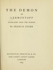 Cover of: The demon of Lermontoff
