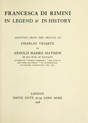 Cover of: Francesca di Rimini, in legend and in history. by Charles Yriarte