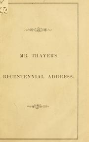 Cover of: An address delivered in the First parish, Beverly