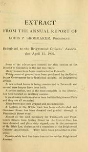 Cover of: Extract from the annual report of Louis P. Shoemaker, president. | Louis P. Shoemaker