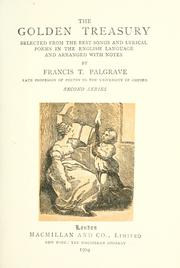 The golden treasury by Francis Turner Palgrave