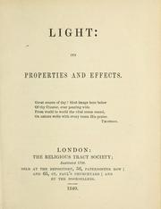 Cover of: Light: its properties and effects.