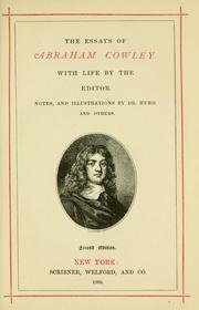 Cover of: The essays of Abraham Cowley by Abraham Cowley
